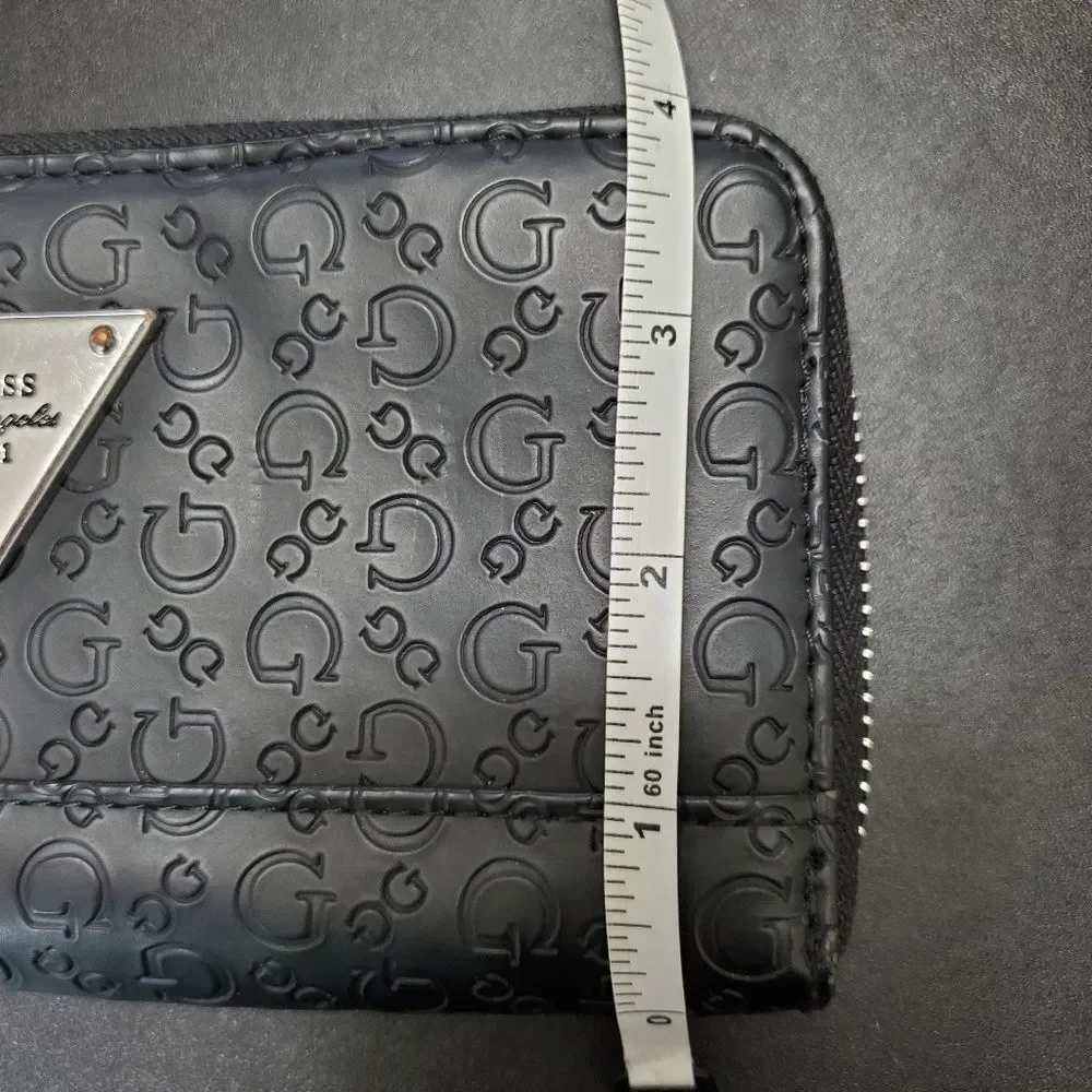 Guess black zip wallet